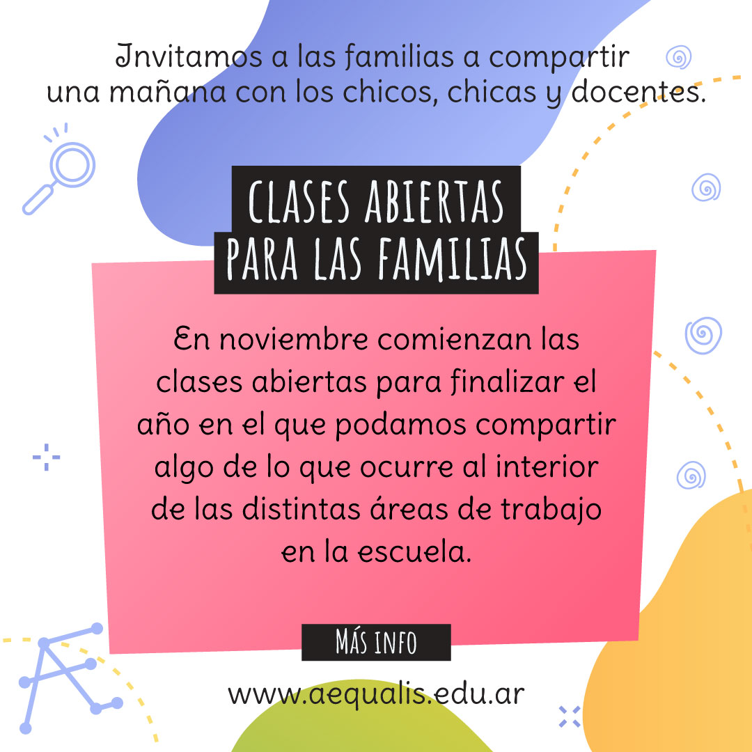 Clases abiertas con familias en Aequalis